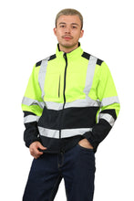 Load image into Gallery viewer, High Vis Softshell Jacket Yellow/Navy
